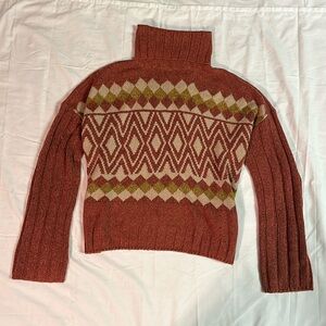 SO Patterned Knit turtleneck size L